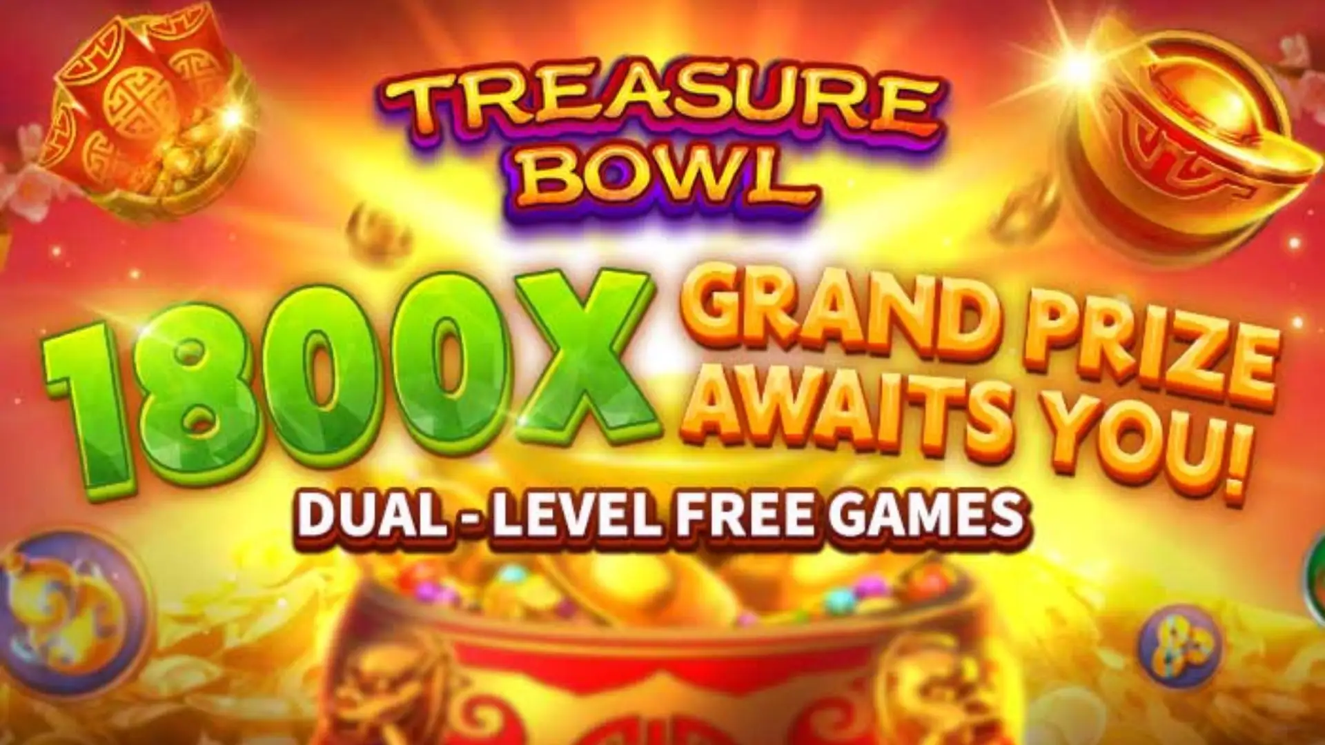 Multiplicadores Treasure Bowl 234tiger - 7777x Máximo com Tigela Dourada